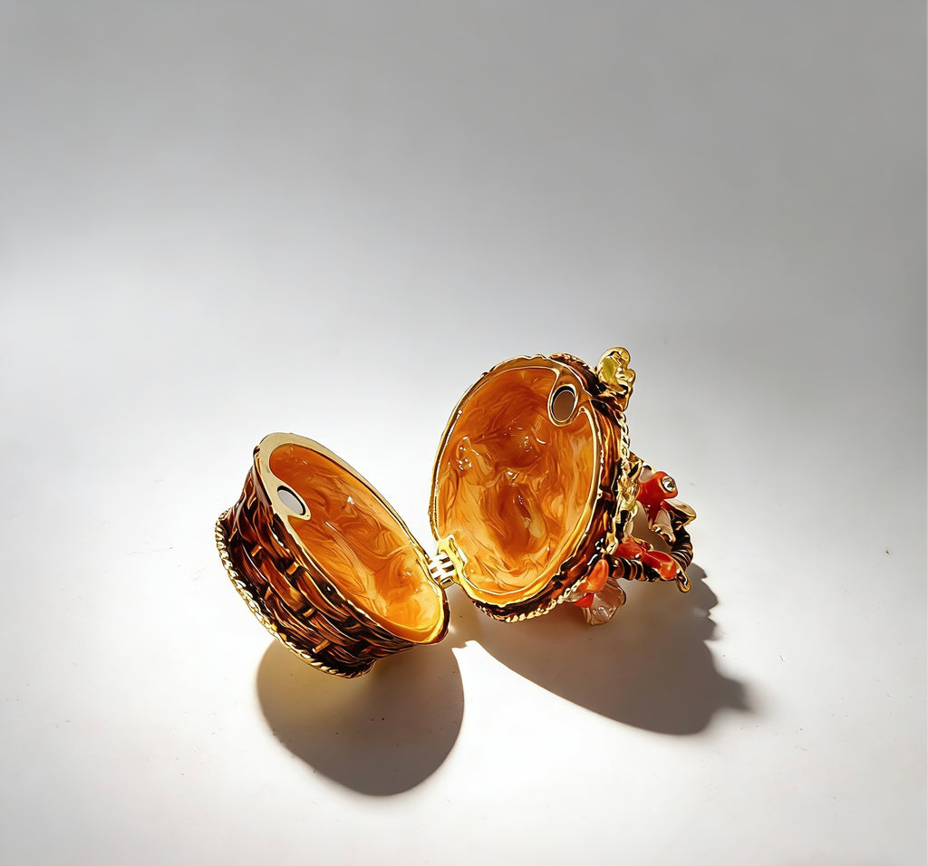 Vintage Weihnachtsgeschenk Blumenkorb Schmuckkästchen Ornament