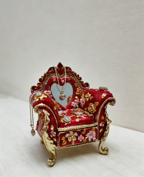 Amerikanischer Retro-Sessel Emaille Schmuckkästchen Ornament