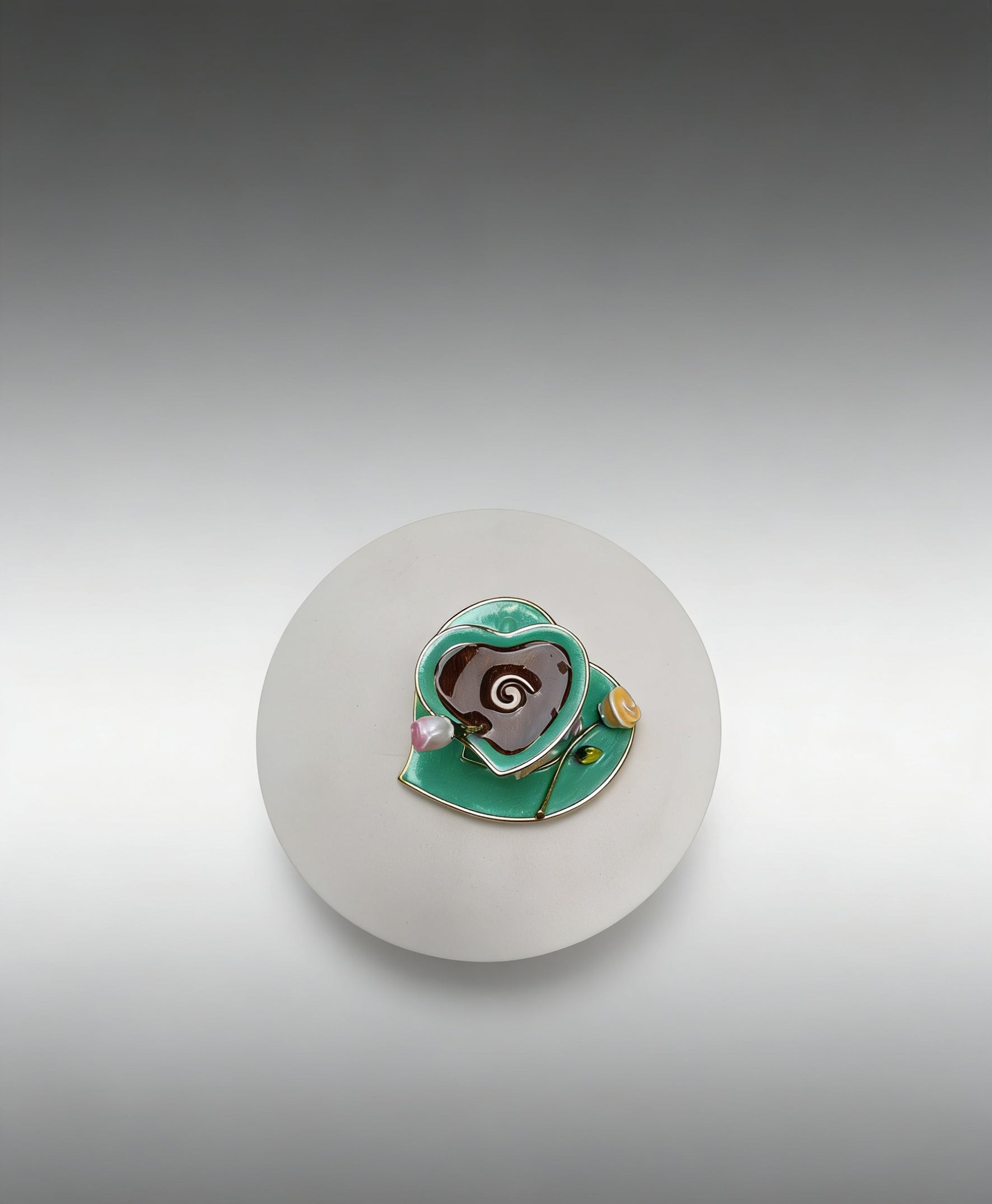 Heart-Shaped Coffee Cup Alloy Enamel Jewelry Box, Creative Ornament for Festivals, Anniversaries, and Valentine’s Day Gifts