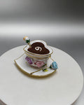 Heart-Shaped Coffee Cup Alloy Enamel Jewelry Box, Creative Ornament for Festivals, Anniversaries, and Valentine’s Day Gifts