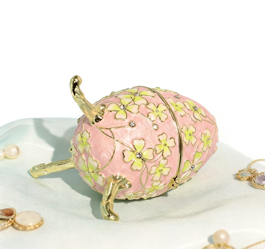 Enamel Jewelry Box Russian Easter Egg Alloy Creative Figurine Ring & Earring Organizer