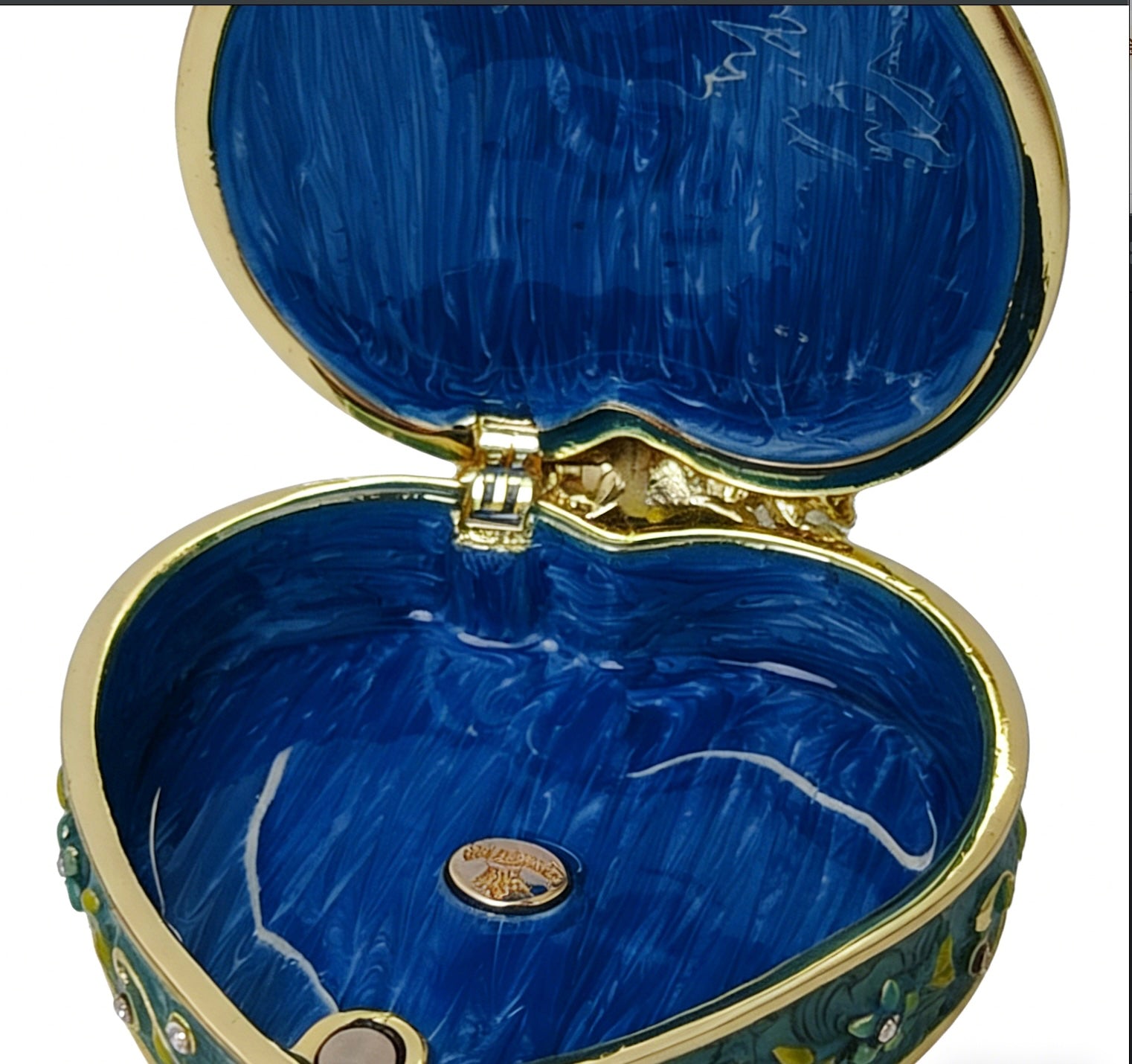 Herzförmige Schmetterlings-Emaille-Schmuckschatulle Ornament