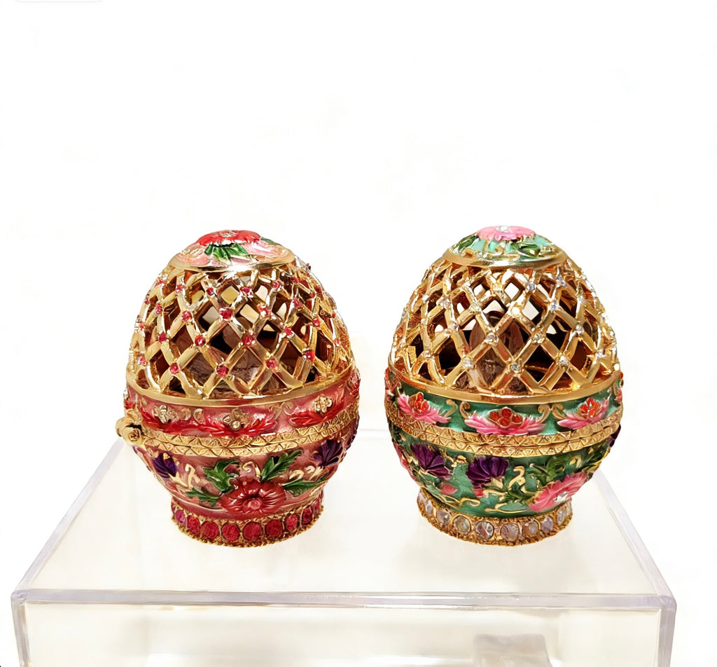 Überraschungs-Mutter-Ei, Osterei-Schmuckkästchen-Ornament aus Emaille