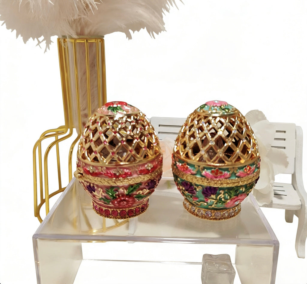 Überraschungs-Mutter-Ei, Osterei-Schmuckkästchen-Ornament aus Emaille