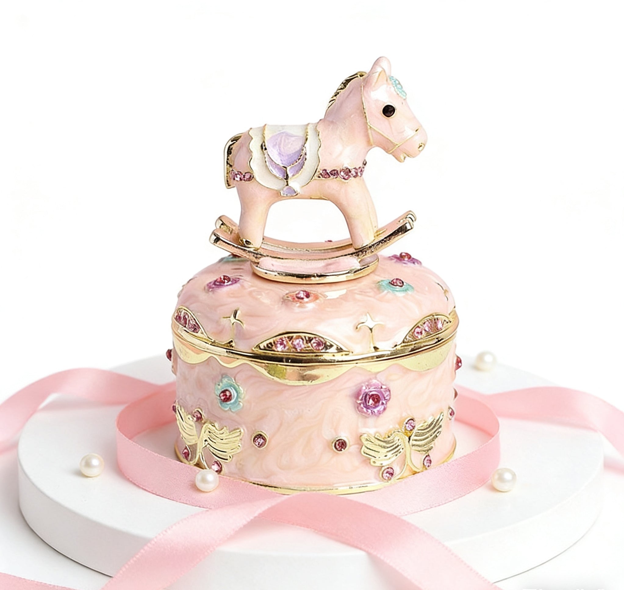 Enamel Craft Creative Home Decor: Internet Celebrity Light Luxury Cute Cartoon Wooden Horse Desktop Ornament Gift